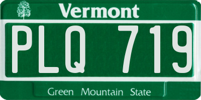 VT license plate PLQ719