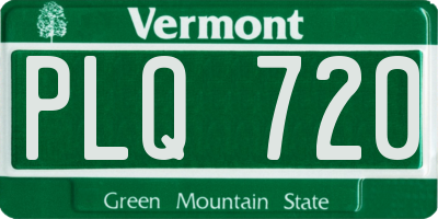 VT license plate PLQ720