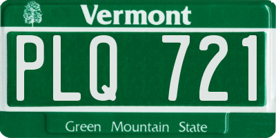 VT license plate PLQ721