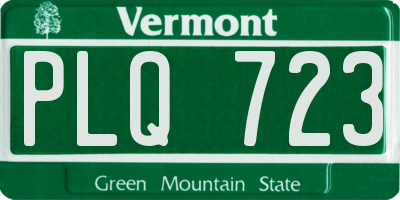 VT license plate PLQ723