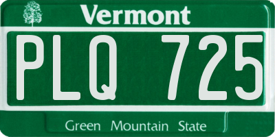 VT license plate PLQ725