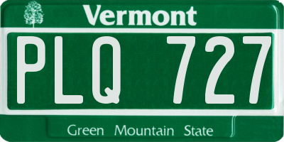 VT license plate PLQ727
