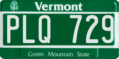 VT license plate PLQ729