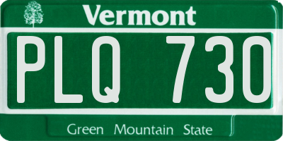 VT license plate PLQ730