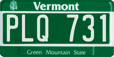 VT license plate PLQ731