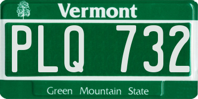 VT license plate PLQ732
