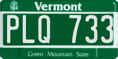 VT license plate PLQ733