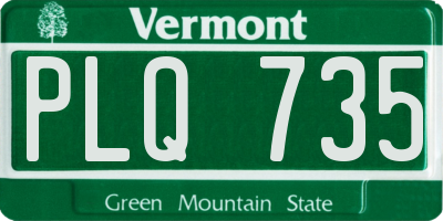 VT license plate PLQ735