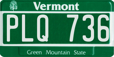 VT license plate PLQ736