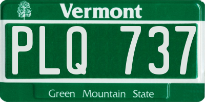VT license plate PLQ737