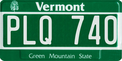 VT license plate PLQ740