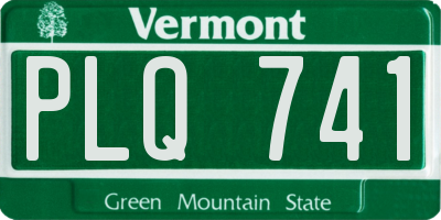 VT license plate PLQ741