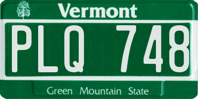 VT license plate PLQ748