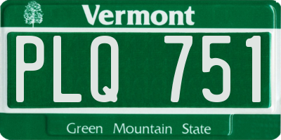 VT license plate PLQ751