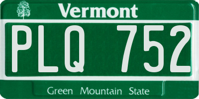 VT license plate PLQ752