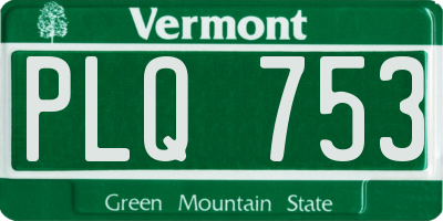 VT license plate PLQ753