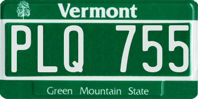 VT license plate PLQ755