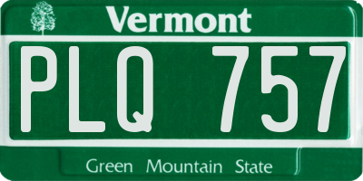 VT license plate PLQ757