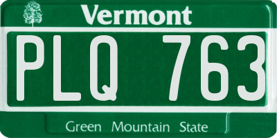 VT license plate PLQ763