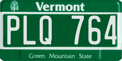 VT license plate PLQ764