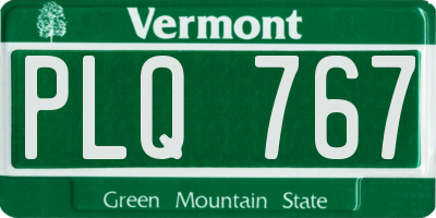 VT license plate PLQ767