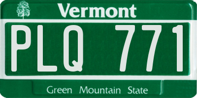 VT license plate PLQ771