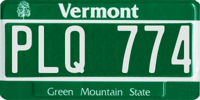 VT license plate PLQ774