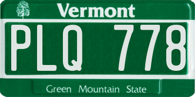 VT license plate PLQ778