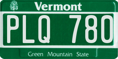 VT license plate PLQ780