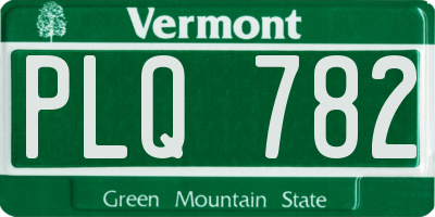VT license plate PLQ782