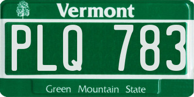 VT license plate PLQ783