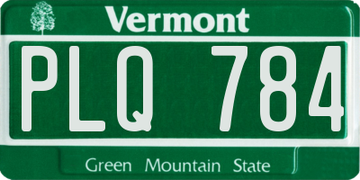 VT license plate PLQ784