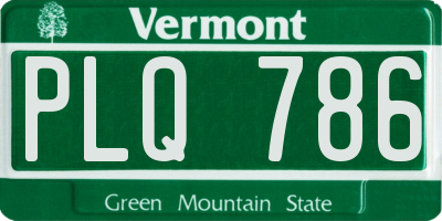 VT license plate PLQ786