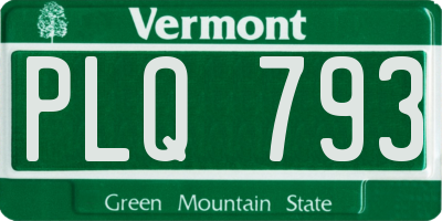 VT license plate PLQ793