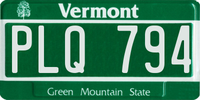 VT license plate PLQ794
