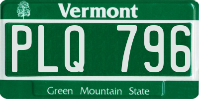 VT license plate PLQ796