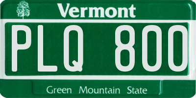 VT license plate PLQ800