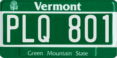 VT license plate PLQ801