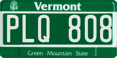 VT license plate PLQ808