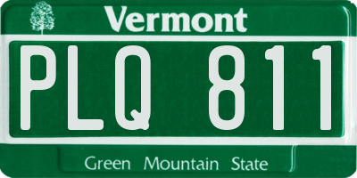 VT license plate PLQ811