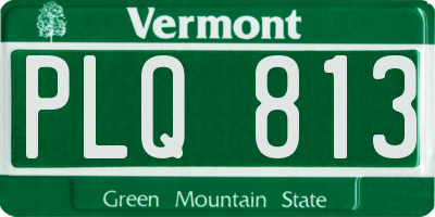VT license plate PLQ813