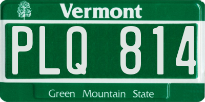 VT license plate PLQ814