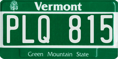 VT license plate PLQ815