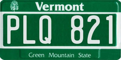VT license plate PLQ821