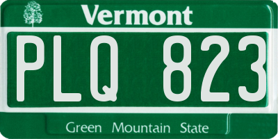 VT license plate PLQ823