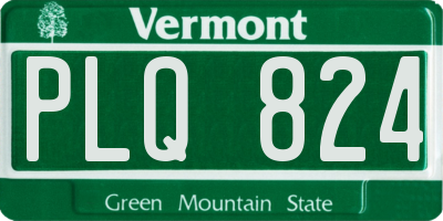 VT license plate PLQ824