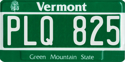 VT license plate PLQ825