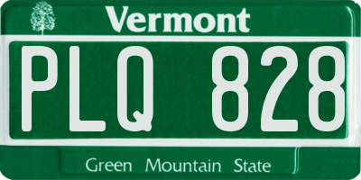 VT license plate PLQ828