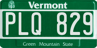VT license plate PLQ829