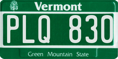 VT license plate PLQ830